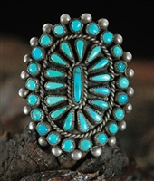 1940's C.G. WALLACE ZUNI CLUSTER RING*SOLD*